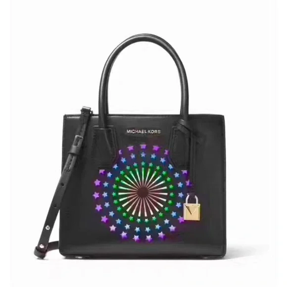 Michael Kors Lights Up Black Mercer Tote EXTREMELY RARE - Picture 1 of 13